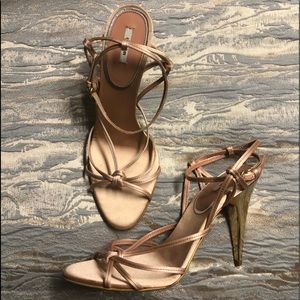 NIB MIU MIU RASO CHIC PESCO SZ 8 / 8.5 STRAPPY SANDALS